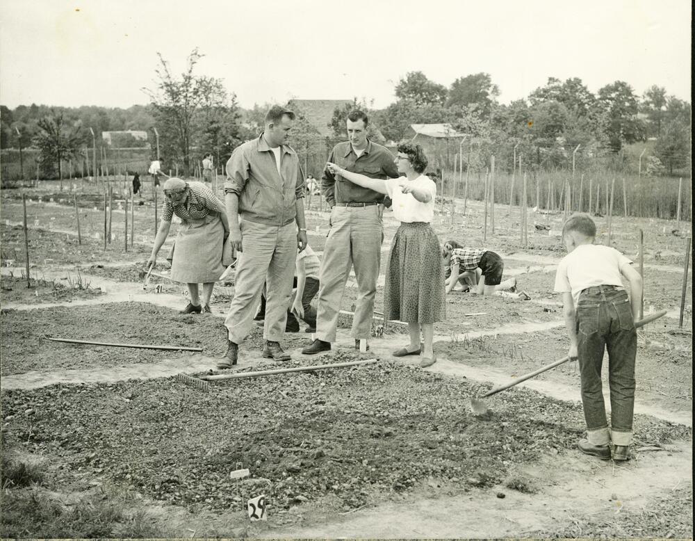 Barbara Shalucha Setting up Garden at Hilltop